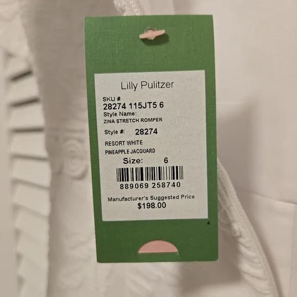 NWT Lilly Pulitzer Zina Stretch Romper sz 6 - Picture 3 of 4
